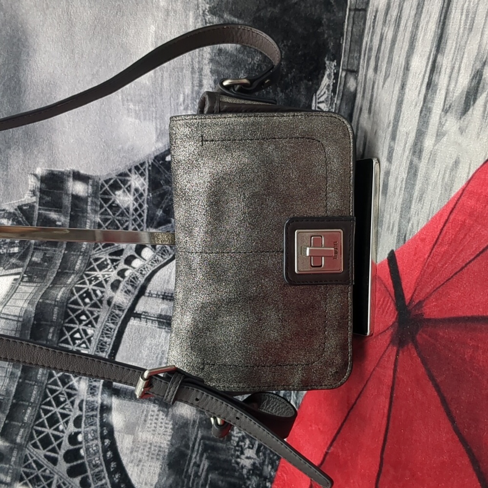 Born Brown Glitter Leather Bag
